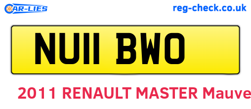 NU11BWO are the vehicle registration plates.