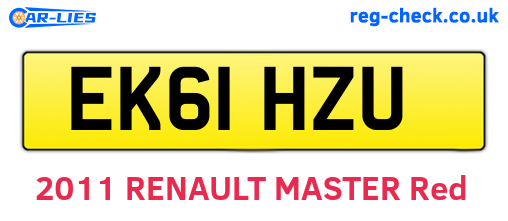 EK61HZU are the vehicle registration plates.