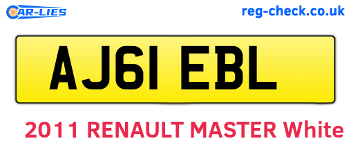 AJ61EBL are the vehicle registration plates.