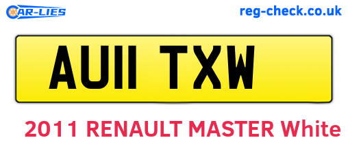 AU11TXW are the vehicle registration plates.