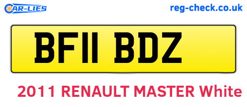 BF11BDZ are the vehicle registration plates.