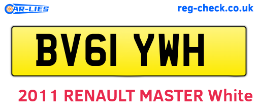 BV61YWH are the vehicle registration plates.