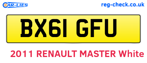 BX61GFU are the vehicle registration plates.