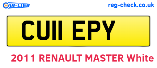 CU11EPY are the vehicle registration plates.