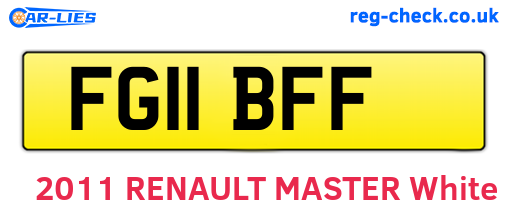 FG11BFF are the vehicle registration plates.