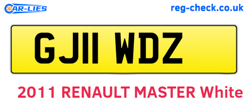 GJ11WDZ are the vehicle registration plates.