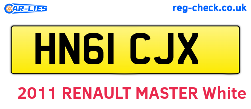 HN61CJX are the vehicle registration plates.