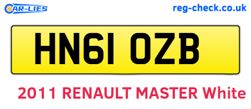 HN61OZB are the vehicle registration plates.
