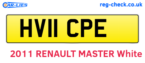 HV11CPE are the vehicle registration plates.