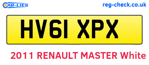 HV61XPX are the vehicle registration plates.
