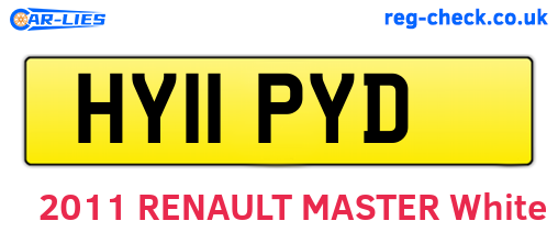 HY11PYD are the vehicle registration plates.