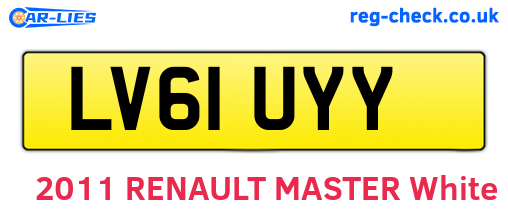 LV61UYY are the vehicle registration plates.