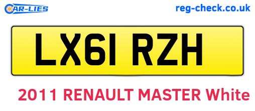 LX61RZH are the vehicle registration plates.