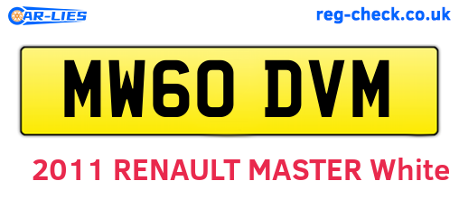 MW60DVM are the vehicle registration plates.
