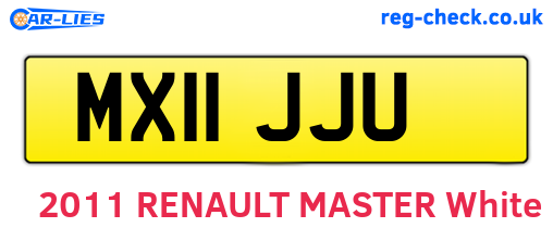 MX11JJU are the vehicle registration plates.