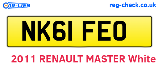 NK61FEO are the vehicle registration plates.