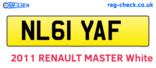 NL61YAF are the vehicle registration plates.
