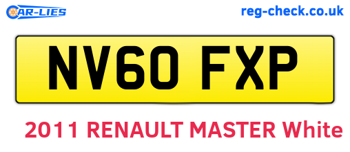 NV60FXP are the vehicle registration plates.