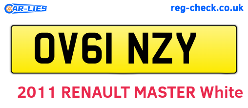 OV61NZY are the vehicle registration plates.