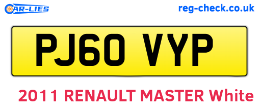 PJ60VYP are the vehicle registration plates.