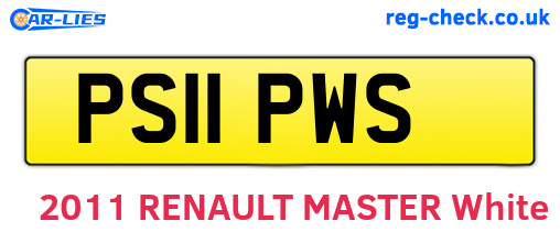 PS11PWS are the vehicle registration plates.