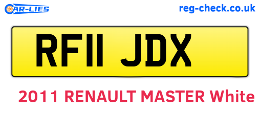 RF11JDX are the vehicle registration plates.