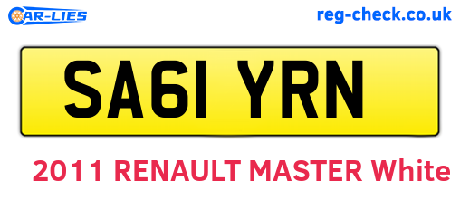 SA61YRN are the vehicle registration plates.