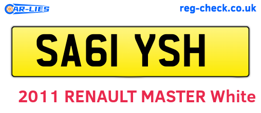 SA61YSH are the vehicle registration plates.