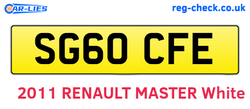 SG60CFE are the vehicle registration plates.