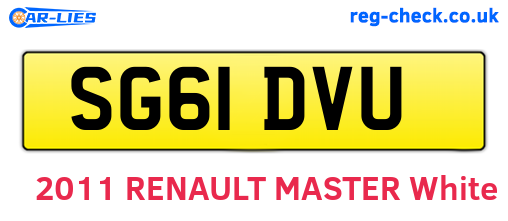 SG61DVU are the vehicle registration plates.