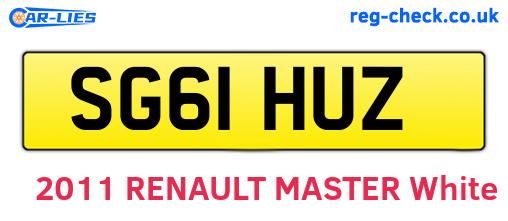 SG61HUZ are the vehicle registration plates.