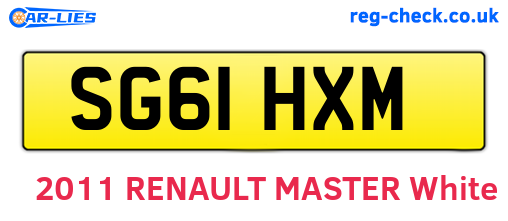 SG61HXM are the vehicle registration plates.