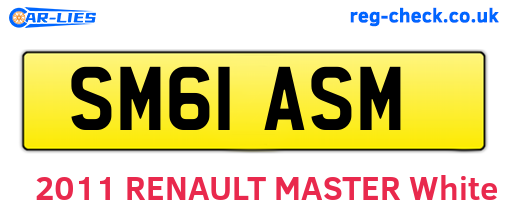 SM61ASM are the vehicle registration plates.