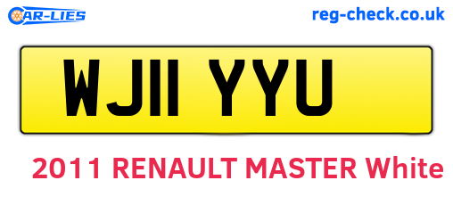 WJ11YYU are the vehicle registration plates.