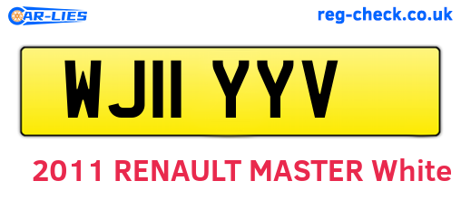 WJ11YYV are the vehicle registration plates.