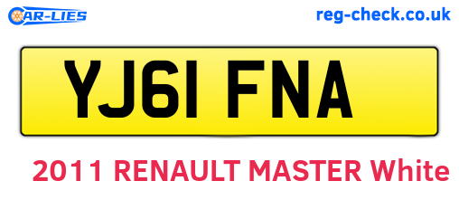 YJ61FNA are the vehicle registration plates.