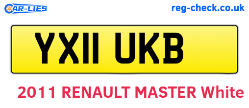 YX11UKB are the vehicle registration plates.