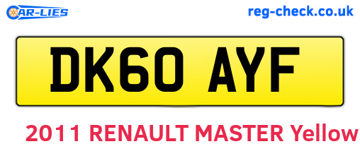 DK60AYF are the vehicle registration plates.