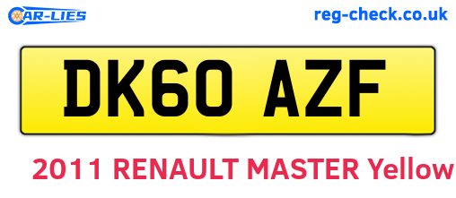 DK60AZF are the vehicle registration plates.