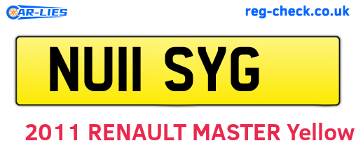 NU11SYG are the vehicle registration plates.