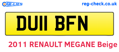 DU11BFN are the vehicle registration plates.