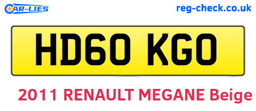 HD60KGO are the vehicle registration plates.