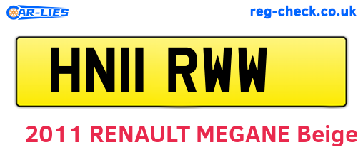 HN11RWW are the vehicle registration plates.
