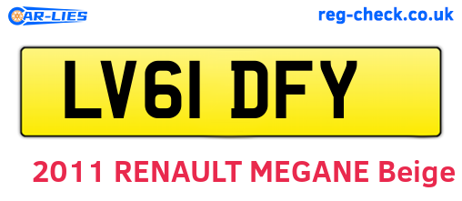 LV61DFY are the vehicle registration plates.