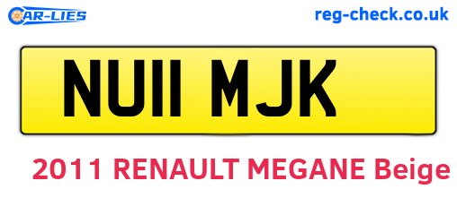 NU11MJK are the vehicle registration plates.