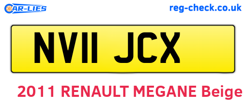 NV11JCX are the vehicle registration plates.
