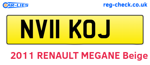 NV11KOJ are the vehicle registration plates.