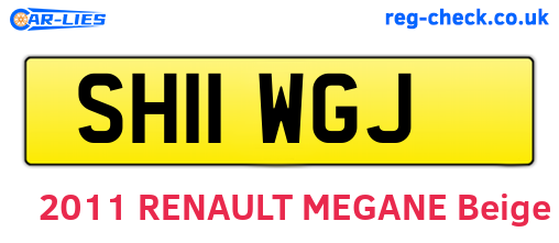 SH11WGJ are the vehicle registration plates.