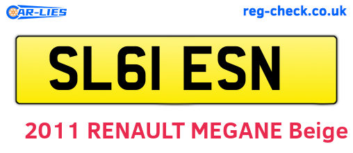 SL61ESN are the vehicle registration plates.
