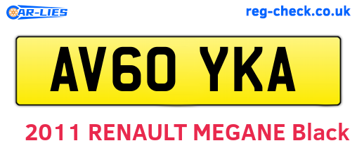 AV60YKA are the vehicle registration plates.